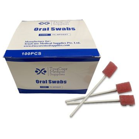 Disposable Oral Sponge Swab, Plain, 100pcs/box X 2 